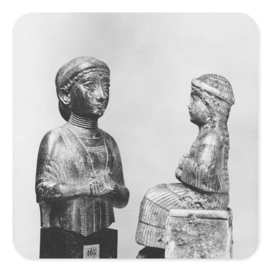 Woman with the shawl square sticker
