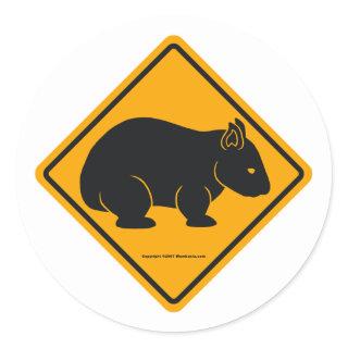 Wombat Sign (no text) Classic Round Sticker