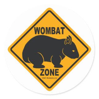 Wombat Zone Sign Classic Round Sticker