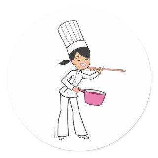 Women Chef Sticker with Illustration