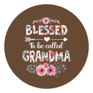 Womens Blessed To Be Called Grandma Funny Grandma Classic Round Sticker