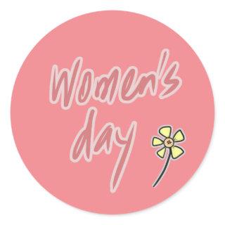 Women's Day Classic Round Sticker