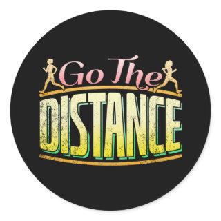 Womens Long Distance Running - Marathon Runner Classic Round Sticker