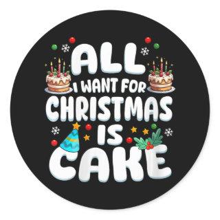 Womens Merry Birthday Christmas B-day X-mas Party  Classic Round Sticker