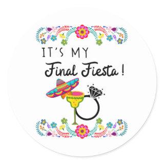 Womens My Final Fiesta Bride Bachelorette Party Pi Classic Round Sticker