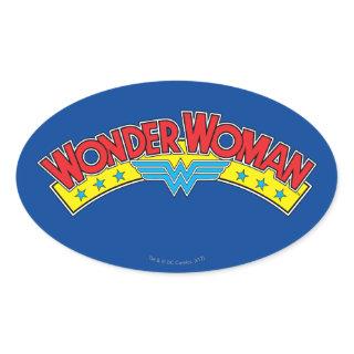 Wonder Woman 1987 Comic Book Logo Oval Sticker