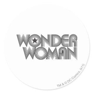 Wonder Woman B&W Logo 3 Classic Round Sticker