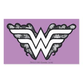 Wonder Woman Black Lace Logo Rectangular Sticker