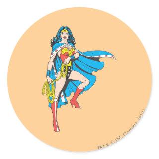 Wonder Woman Cape Classic Round Sticker