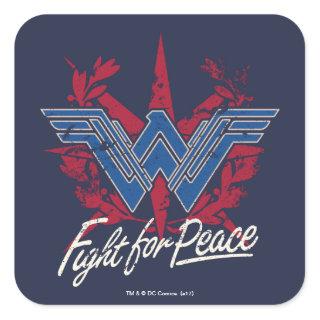 Wonder Woman Fight For Peace Symbol Square Sticker