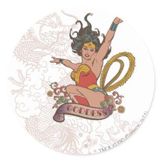 Wonder Woman Goddess Classic Round Sticker
