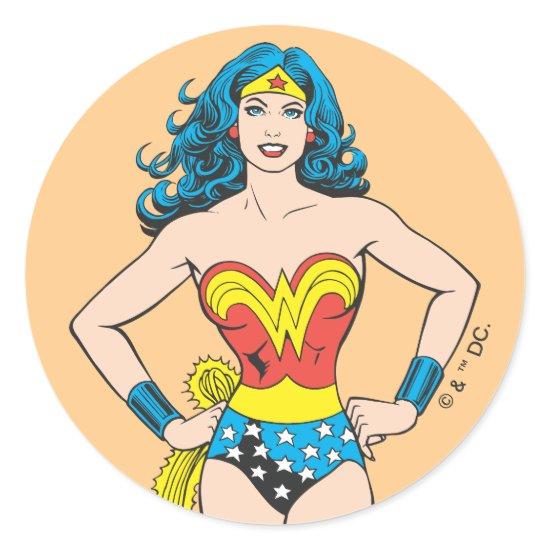 Wonder Woman Hands on Hips Classic Round Sticker
