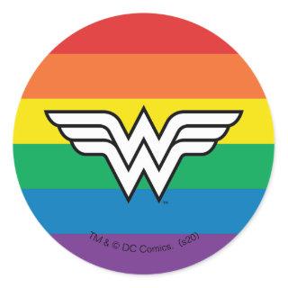 Wonder Woman Rainbow Logo Classic Round Sticker