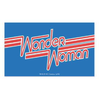 Wonder Woman Red and Blue Stripe Logo Rectangular Sticker