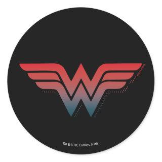 Wonder Woman Red Blue Gradient Logo Classic Round Sticker