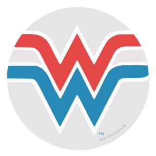 Wonder Woman Red White and Blue Logo Classic Round Sticker