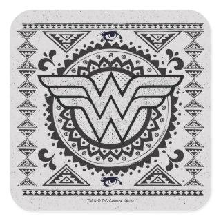 Wonder Woman Spiritual Tribal Design Square Sticker