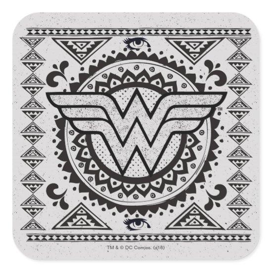 Wonder Woman Spiritual Tribal Design Square Sticker