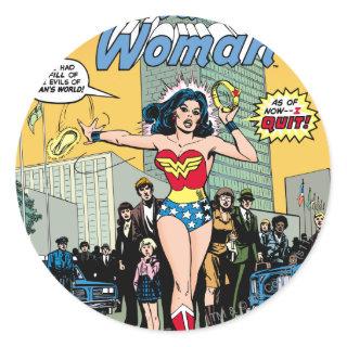 Wonder Woman Starring Pat Carbine Classic Round Sticker