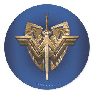 Wonder Woman Symbol With Sword of Justice Classic Round Sticker