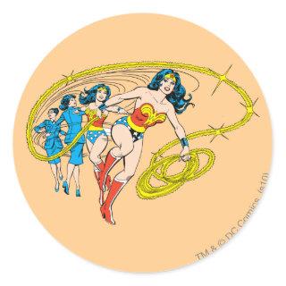Wonder Woman Transform Classic Round Sticker