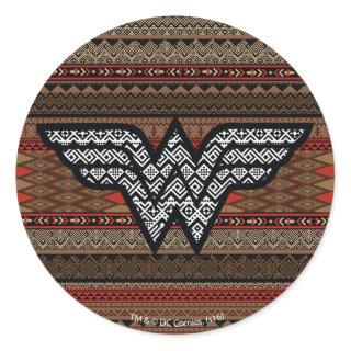 Wonder Woman Tribal Pattern Classic Round Sticker