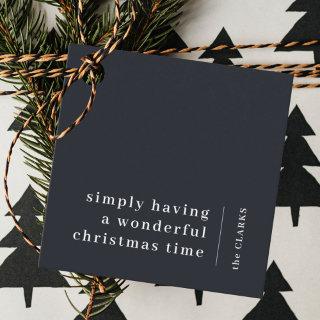 Wonderful Christmas | Modern Minimal Stylish Black Favor Tags