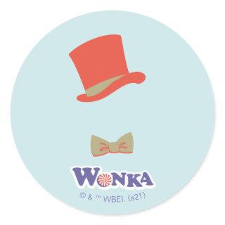 Wonka Top Hat & Bow Tie Classic Round Sticker