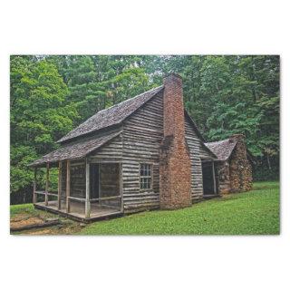 Wood and Brick Cabin in a Summer Forest Tissue Paper
