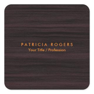 Wood Background Orange Brown Professional Square Sticker
