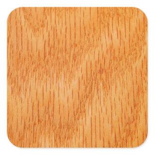 Wood Background - Smooth Bamboo Grain Customized Square Sticker