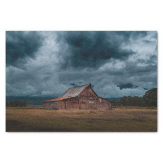 Wood Barn Standing Guard Against Storm Tissue Paper