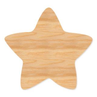Wood Blank Elegant Design Modern Stylish Template Star Sticker