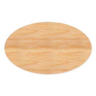 Wood Blank Elegant Modern Design Template Trendy Oval Sticker