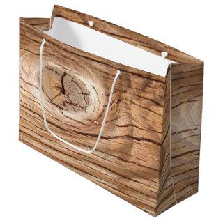 Wood Grain Knothole Large Gift Bag