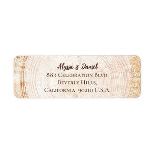 Wood grain tree bark rustic wedding Custom Script Label