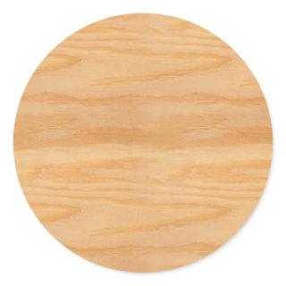 Wood Template Trendy Blank Elegant Design Classic Round Sticker
