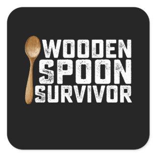 Wooden Spoon Survivor Square Sticker