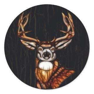 Wooden Wood Deer Rustic Country Personalized Favor Classic Round Sticker