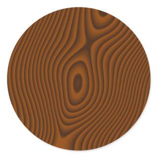 Woodgrain Textured Classic Round Sticker