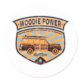 Woodie Wagon Classic Round Sticker
