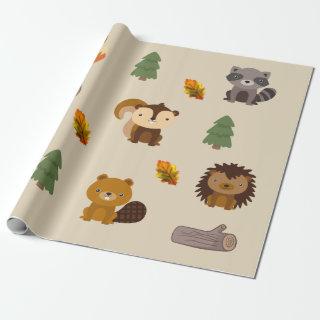Woodland Animal Forest Beaver Wapping Paper