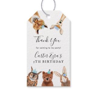 Woodland Animals Boy Birthday Party Gift Tags