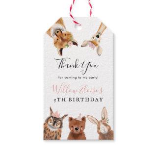 Woodland Animals Girl Birthday Party  Gift Tags