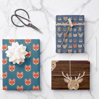 Woodland Animals Pattern Cute Character Design  Sheets