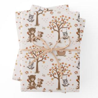 Woodland Baby Bears Squirrels Raccoon Baby Shower   Sheets