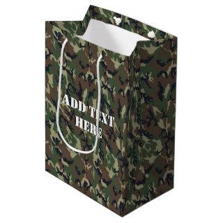 Woodland Camouflage Military Background Medium Gift Bag