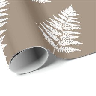 Woodland Fern 1, Taupe Tan and White