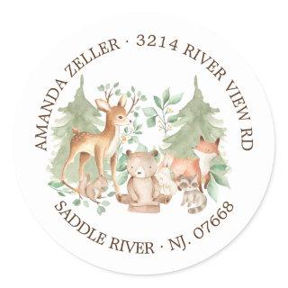 Woodland Forest Baby Shower Return Address Label