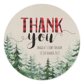 Woodland Forest Lumberjack Thank You Sticker